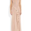 Alberta Ferretti Lace Appliqué Silk Gown in Pink (blush) - Lyst