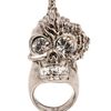 Alexander Mcqueen Punk Shell Skull Ring in Silver - Lyst