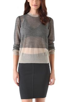 Alexander Wang Net Overlay Sweater - Lyst