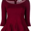 Carven Peplum Top in Purple (burgundy) - Lyst