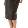 Cushnie Et Ochs Croc Leather Skirt in Black - Lyst