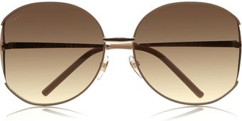 Gucci Roundframe Metal Sunglasses - Lyst
