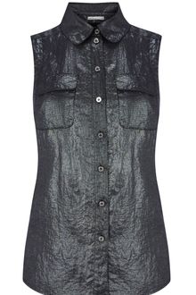 Karen Millen Metallic Shirt - Lyst