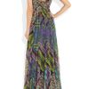 Matthew Williamson Printed Pleated Silkchiffon Gown in Purple (aubergine) - Lyst