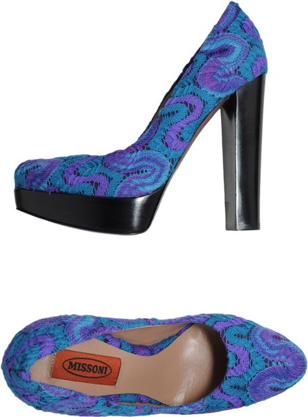 Missoni Platform Pumps in Blue - Lyst