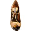 Miu Miu Platform Peep Toe Mary Jane in Gold (black) - Lyst