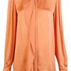 Stella Mccartney Fluid Ruffle Blouse in Orange - Lyst