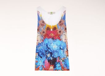 Stella McCartney Organic Cotton Flower Collage Tank Top - Lyst