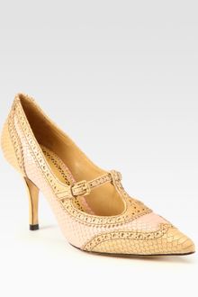 Tory Burch Everly Bicolor Leather Tstrap Pumps - Lyst