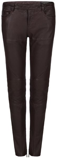 AllSaints Leather Biker Pant - Lyst