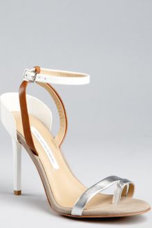 Diane Von Furstenberg White Leather Rozi Sandals - Lyst