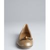 Gucci Gold Leather Bamboo Bow Flats in Gold - Lyst