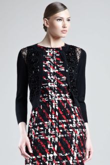 Oscar de la Renta Beaded Cardigan - Lyst