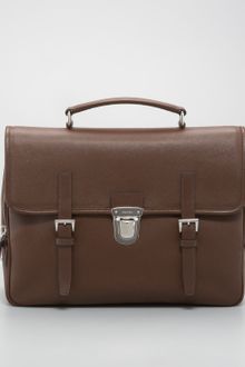 Prada Saffiano Flap Briefcase - Lyst