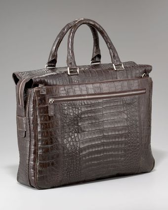 Santiago Gonzalez Ziptop Crocodile Briefcase  - Lyst