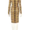 Topshop Baroque Print Midi Bodycon in Brown (black) - Lyst
