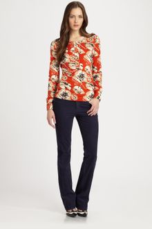 Tory Burch Amy Silk Henley - Lyst