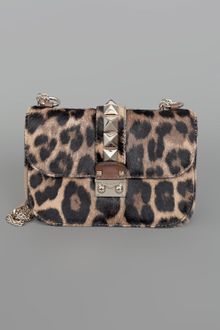 Valentino Rock Star Studded Flap Bag W-Chain Leopard - Lyst