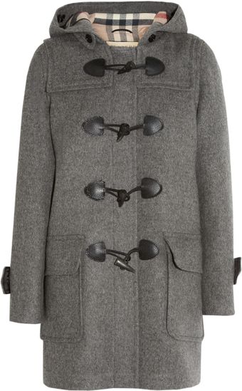 Burberry Brit Hooded Wool Duffle Coat - Lyst