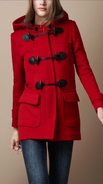 Burberry Brit Hooded Duffle Coat in Gray (grey) | Lyst
