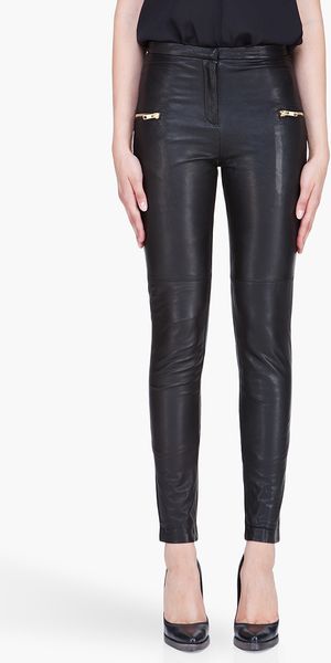 By Malene Birger Black Leather Sefora Pants - Lyst