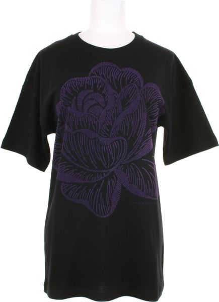 Christopher Kane Cotton Tshirt with A Rose Flocked Pattern On Front in Purple - Lyst