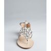 Miu Miu Silver and Rose Gold Leather Crystal Tstrap Sandals in Silver - Lyst