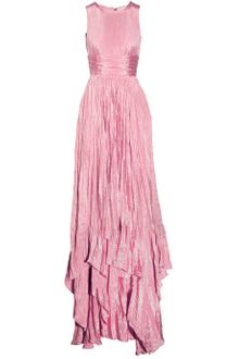 Oscar de la Renta Pleated Washedsatin Gown - Lyst