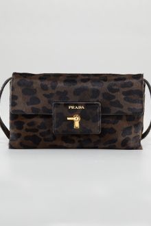 Prada Leopard Print Calf Hair Crossbody - Lyst