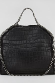 Stella McCartney Crocodileembossed Foldover Falabella Tote Black - Lyst