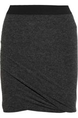 T By Alexander Wang Draped Stretchjersey Skirt
