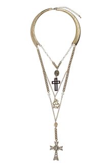 Topshop Cross Multi Row Necklace - Lyst