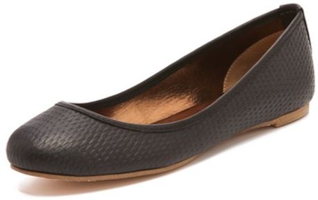 Twelfth Street By Cynthia Vincent Sage Embossed Ballet Flats in Gray (black) - Lyst