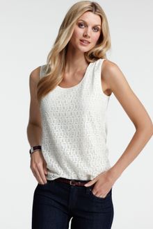 Ann Taylor Lace Front Tank - Lyst