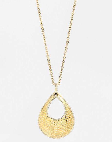 Anna Beck Gili Open Teardrop Pendant Necklace In Gold Lyst 