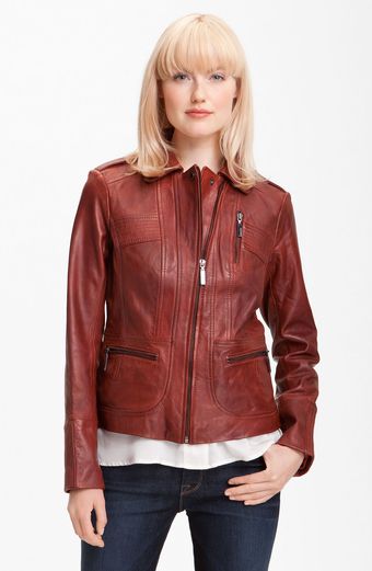 Bernardo Collared Scuba Leather Jacket - Lyst