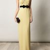 Burberry Prorsum Ruched Keyhole Fulllength Dress in Yellow - Lyst