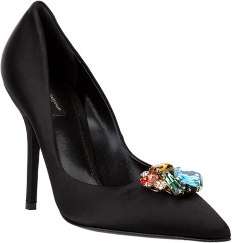 Dolce & Gabbana Bejewelled Pump in Black - Lyst