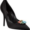 Dolce & Gabbana Bejewelled Pump in Black - Lyst