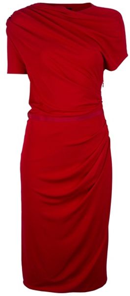 Giambattista Valli Fitted Dress in Red - Lyst