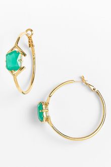 Kate Spade Colored Stone Hoop Earrings - Lyst