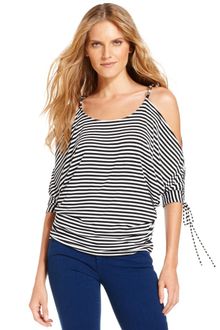 Michael Kors Dolmansleeve Cutoutshoulder Striped - Lyst