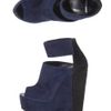 Pierre Hardy Bicolour Wedge Sandals in Blue (navy) - Lyst