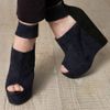 Pierre Hardy Bicolour Wedge Sandals in Blue (navy) - Lyst