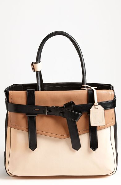 Reed Krakoff Boxer Tricolor Leather Satchel in Brown (natural/ black) - Lyst