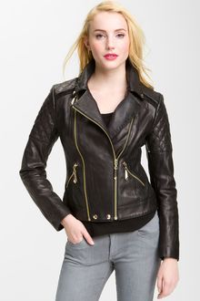 Sam Edelman Quilted Leather Moto Jacket - Lyst