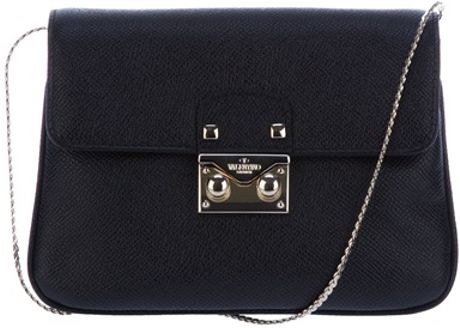 Valentino Small Leather Shoulder Bag in Black - Lyst