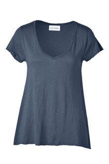 American Vintage Petrol Vneck Tshirt - Lyst