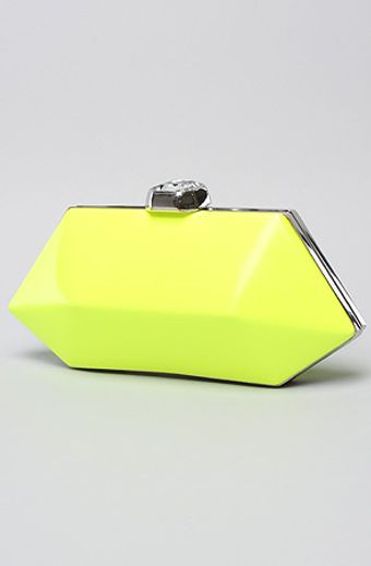 Betsey Johnson Neon Clutch in Yellow - Lyst