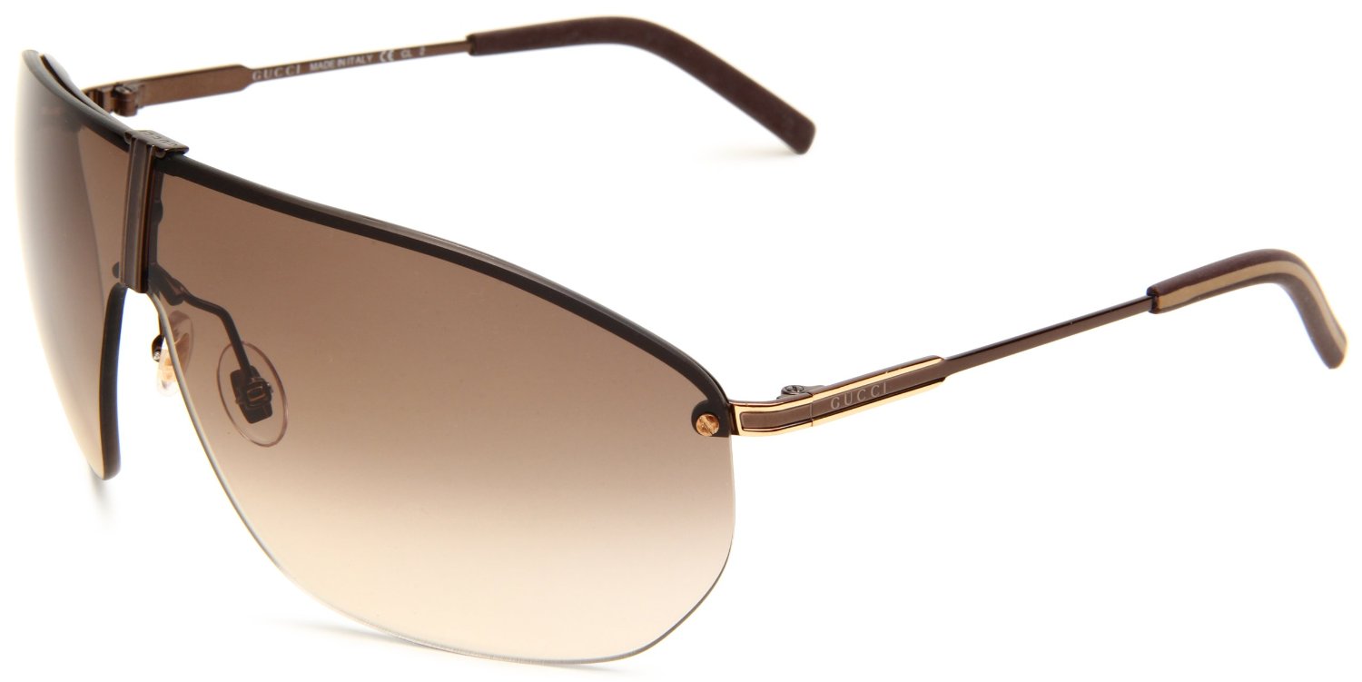 Gucci Gucci Mens Gucci S Shield Sunglasses in Beige for Men (brown frame/brown gradient lens) Lyst